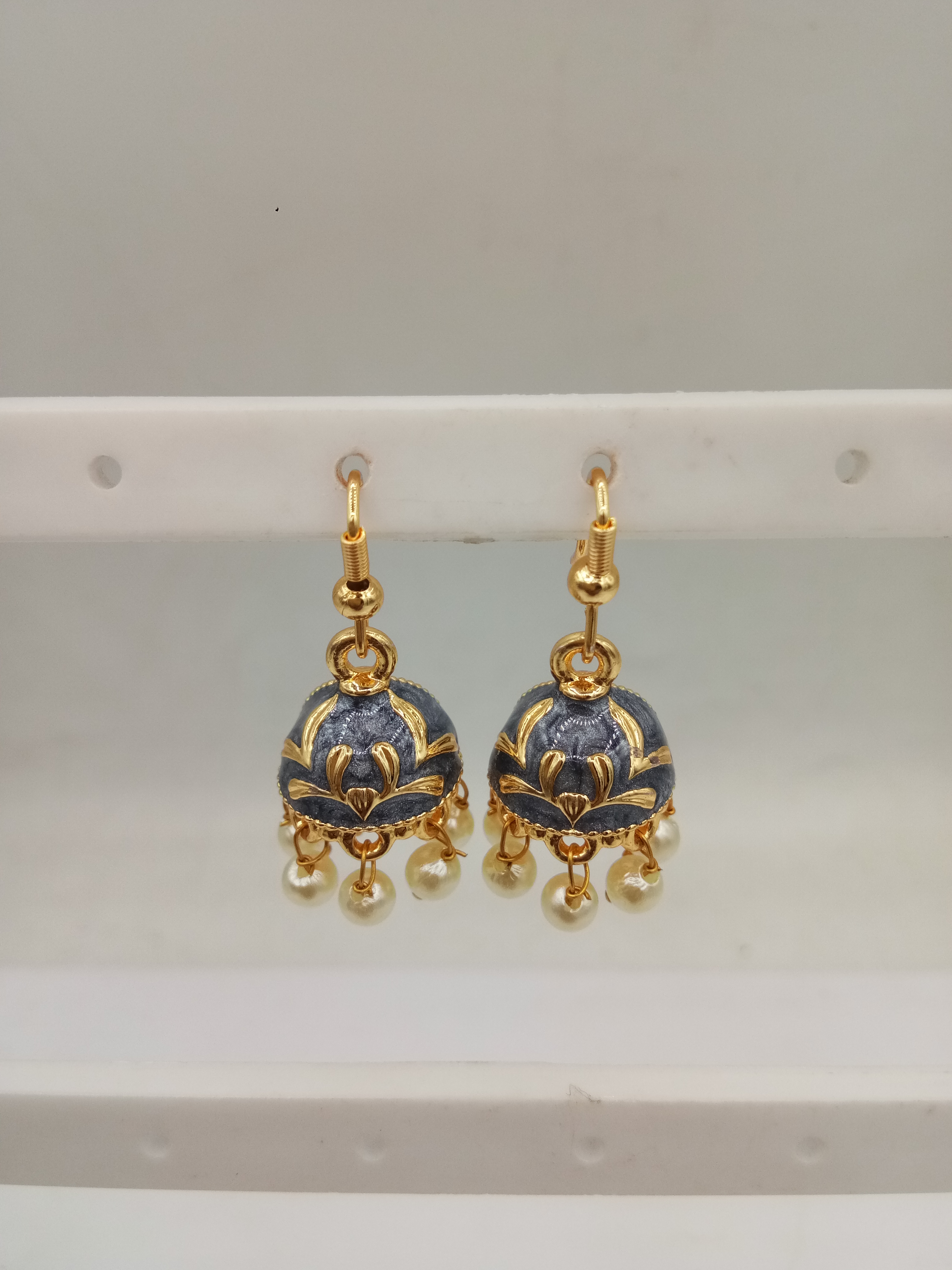 L.G ZARI MEENA AKDA LOOSE PACKING SMALL JHUMKI - 523818